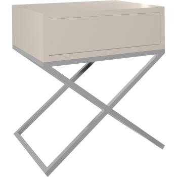 Noční stolek SIENA kašmír / chrom